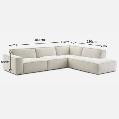 Canapé d'Angle Modulable Beige Crème
