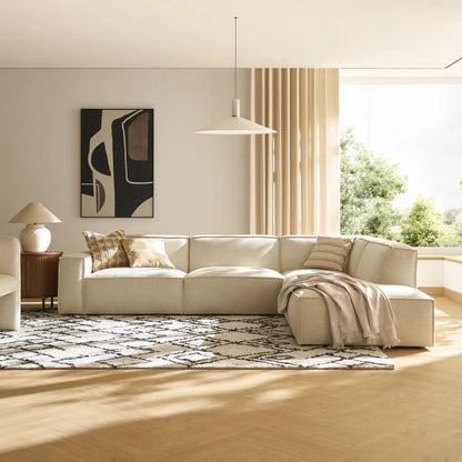 Canapé d'Angle Modulable Beige Crème